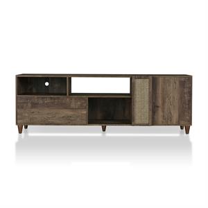 Bowery Hill Rustic Wood Storage 70-Inch TV Stand in Reclaimed Oak