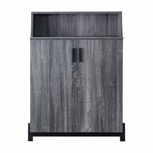Bowery Hill Contemporary Wood 5-Shelf Shoe Cabinet in Distressed Gray
