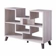 Bowery Hill Modern Wood 6-Shelf Display Console Table in White Oak