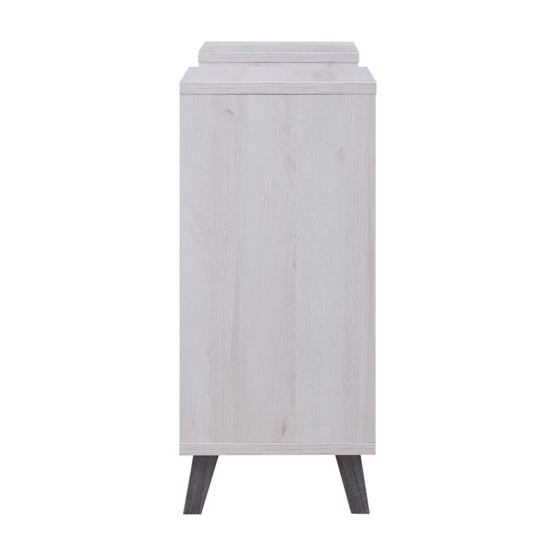 Bowery Hill Modern Wood 6-Shelf Display Console Table in White Oak