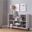 Bowery Hill Modern Wood 6-Shelf Display Console Table in White Oak