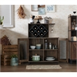 Bowery Hill 4-Shelf Transitional Wood Mini Bar in Reclaimed Oak