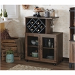 Bowery Hill 4-Shelf Transitional Wood Mini Bar in Reclaimed Oak