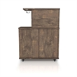 Bowery Hill 4-Shelf Transitional Wood Mini Bar in Reclaimed Oak