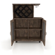 Bowery Hill 4-Shelf Transitional Wood Mini Bar in Reclaimed Oak