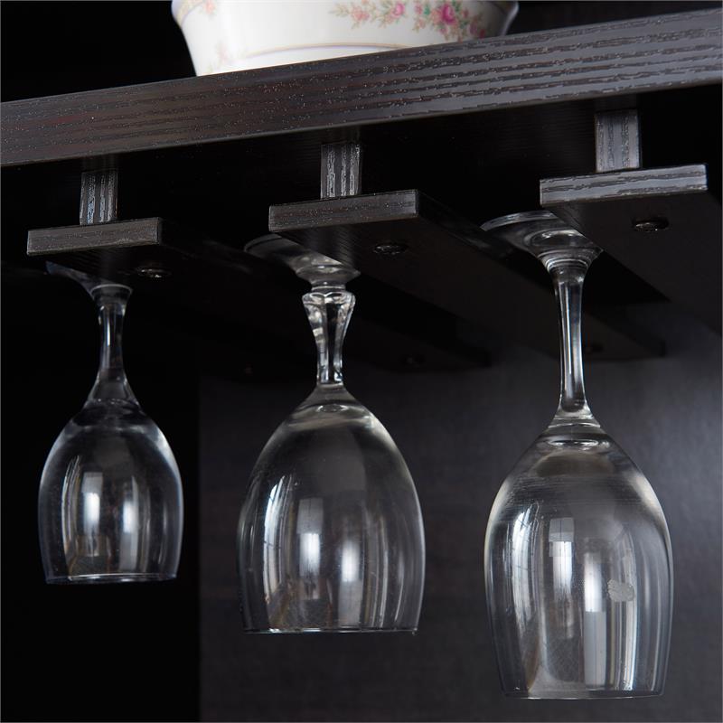Bowery Hill Mid-century Wood Wine Storage Buffet in Cappuccino