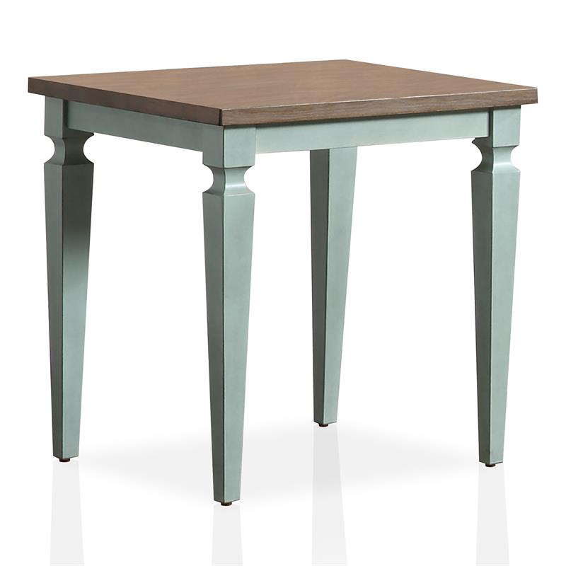 Bowery Hill MDF Antique Blue Coffee Table Set Rectangular Two-Tone 48