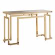 Bowery Hill Glass Gold Console Table Rectangular Geometric Base 52