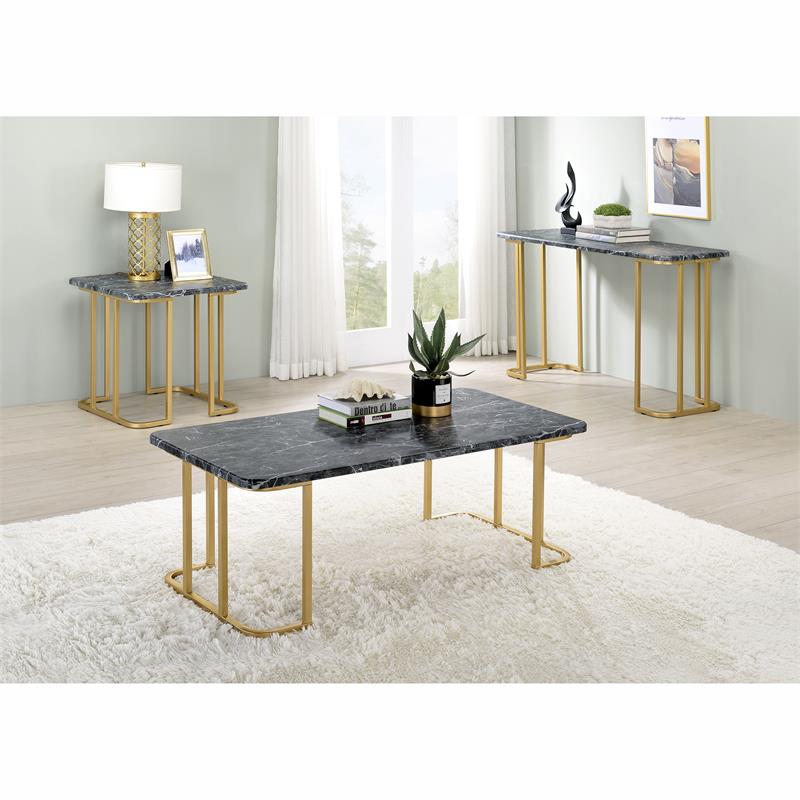 Bowery Hill Contemporary Metal End Table in Black