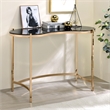 Bowery Hill Glass Gold Console Table Rectangular Unassembled