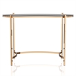 Bowery Hill Glass Gold Console Table Rectangular Unassembled