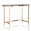 Bowery Hill Glass Gold Console Table Rectangular Unassembled