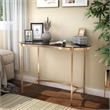 Bowery Hill Glass Gold Console Table Rectangular Unassembled