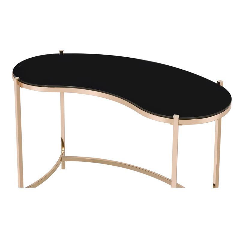 Bowery Hill Glass Gold Console Table Rectangular Unassembled