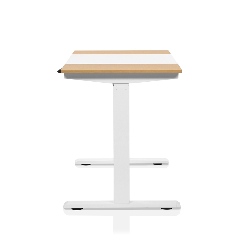 Bowery Hill Modern Wood and Metal Height Adjustable Desk in White