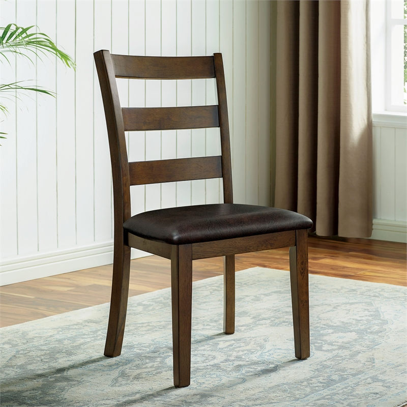 Bowery Hill Transitional Wood 5-Piece Dining Table Set in Walnut