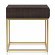 Bowery Hill Contemporary Metal 1-Drawer End Table in Walnut