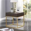 Bowery Hill Contemporary Metal 1-Drawer End Table in Walnut