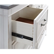 Bowery Hill Coastal 5 Drawer Wood Chest in White with Gray Top