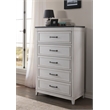 Bowery Hill Coastal 5 Drawer Wood Chest in White with Gray Top