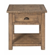 Bowery Hill 1 Drawer Farmhouse Solid Wood End Table in Brown