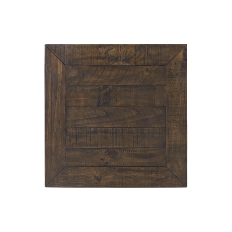 Bowery Hill Farmhouse Solid Wood 1 Drawer End Table in Black and Brown