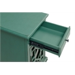 Bowery Hill Traditional Chairside Table with Power in Antique Teal Green