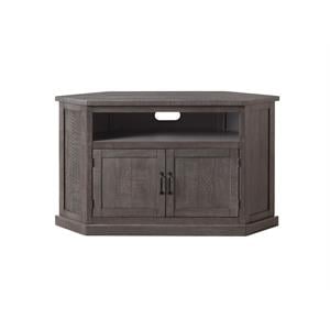 Bowery Hill Rustic Corner 50&quot Solid Wood TV Stand in Gray