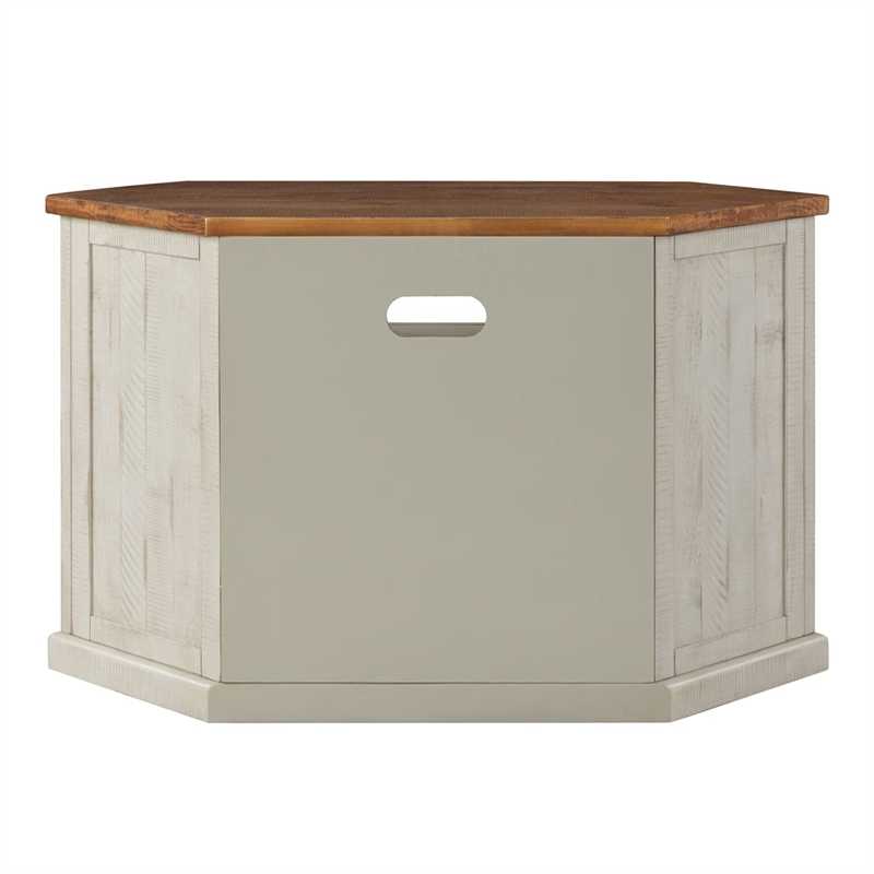 Bowery Hill Rustic Wood Corner TV Stand for TVs up to 50