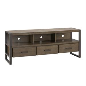 Bowery Hill Steel and Wood Smoke and Gunmetal Gray TV Stand Rectangular 32.25&quotH x 30&quotW x 11&quotD Assembled
