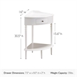 Bowery Hill Contemporary Solid Wood Corner Table with Drawer in White