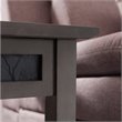 Bowery Hill Wood Wedge Table with Shelf in Smoke Gray/Black Slate