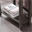 Bowery Hill Wood Wedge Table with Shelf in Smoke Gray/Black Slate