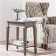Bowery Hill Contemporary Solid Wood Narrow End Table in Gray