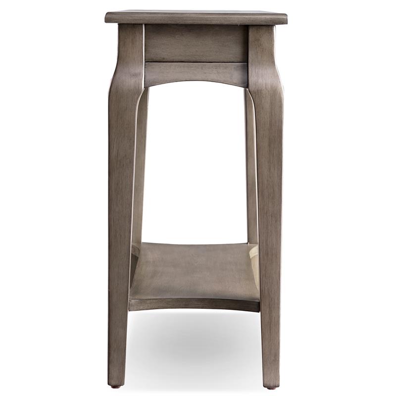 Bowery Hill Contemporary Solid Wood Narrow End Table in Gray