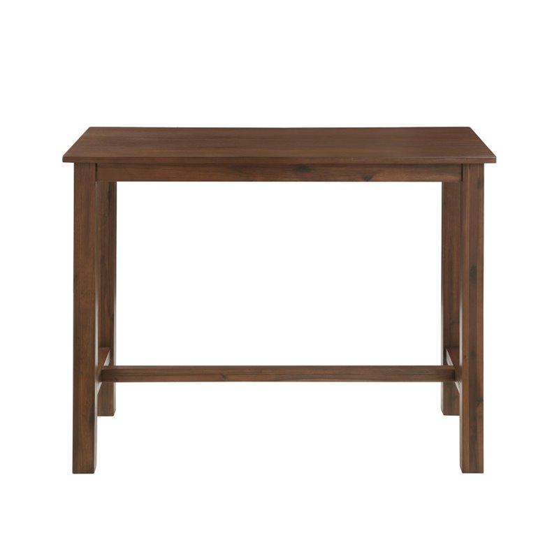 Bowery Hill Contemporary Rubber Wood Table in Chestnut Wire-Brush