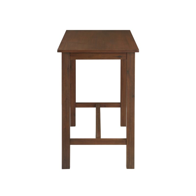 Bowery Hill Contemporary Rubber Wood Table in Chestnut Wire-Brush