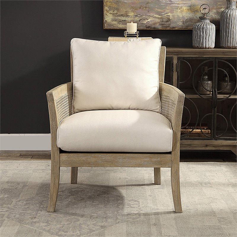 Bowery Hill Contemporary Arm Chair in Off White