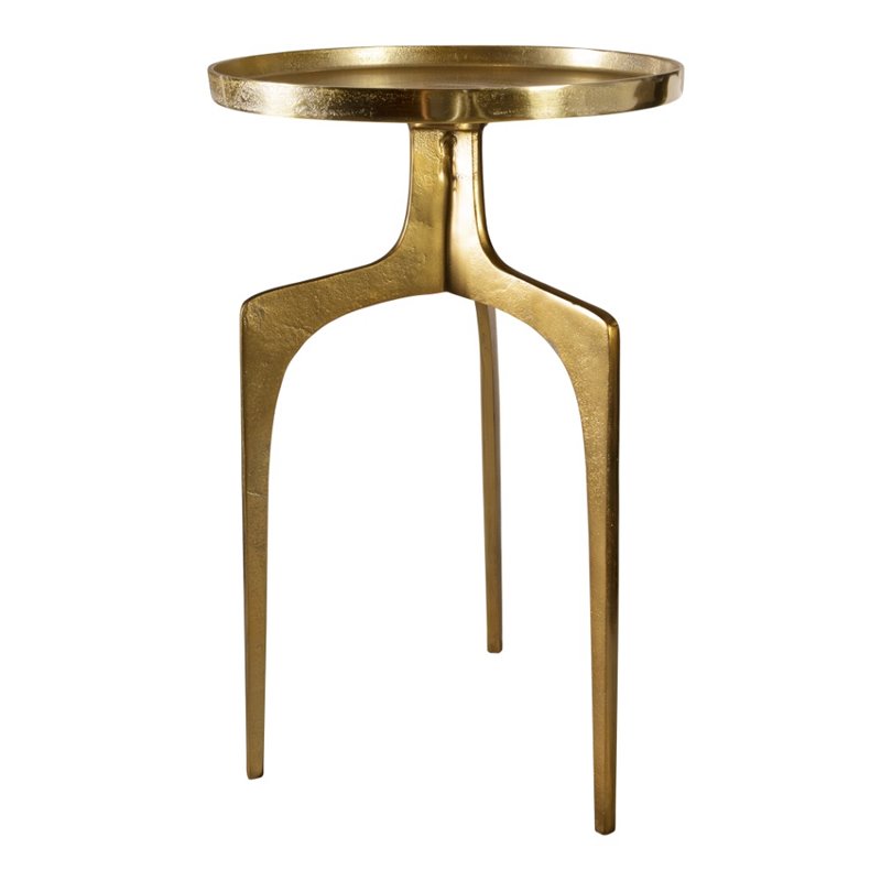 Bowery Hill Contemporary Accent Table in Soft Gold