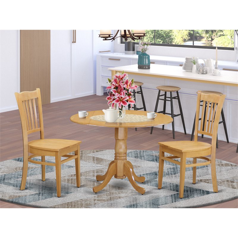 Bowery Hill Traditional Wood Dining Set in Oak