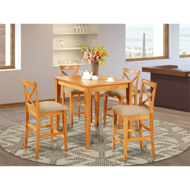 Bowery Hill 5-piece Traditional Wood Dining Set in Oak