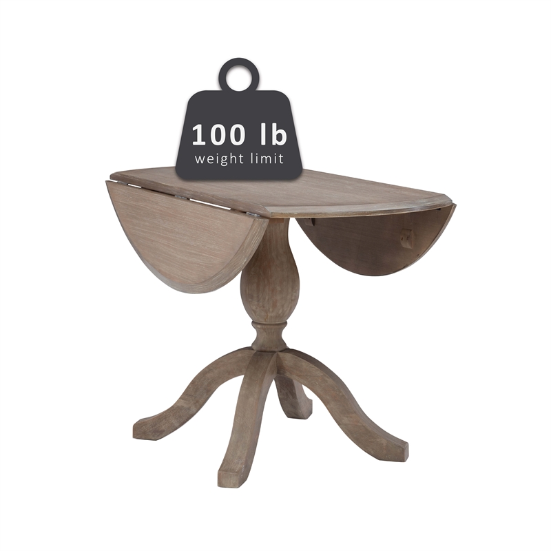 Bowery Hill Transitional Wood Drop Leaf Dining Table in Antique Rustic Brown
