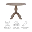 Bowery Hill Transitional Wood Drop Leaf Dining Table in Antique Rustic Brown
