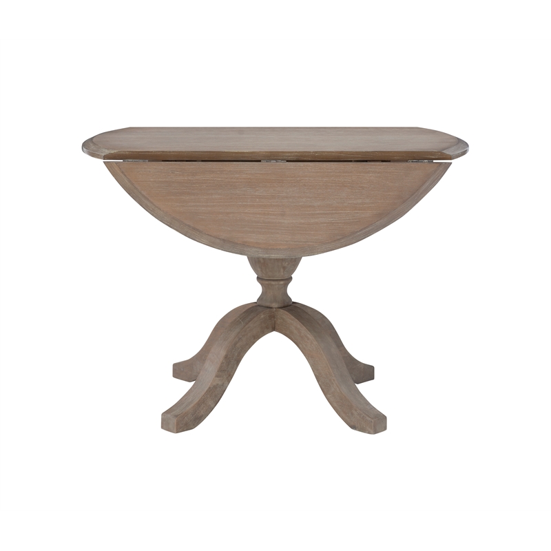 Bowery Hill Transitional Wood Drop Leaf Dining Table in Antique Rustic Brown