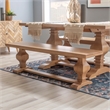 Bowery Hill Solid Pine Wood Rustic Honey Bench Rectangular Unassembled 63