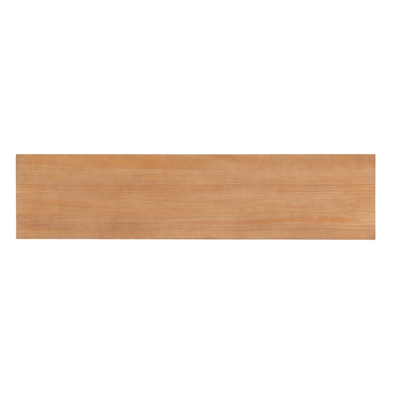Bowery Hill Solid Pine Wood Rustic Honey Bench Rectangular Unassembled 63