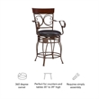 Bowery Hill Metal Bronze Counter Stool Circular Swivel 24