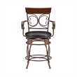 Bowery Hill Metal Bronze Counter Stool Circular Swivel 24