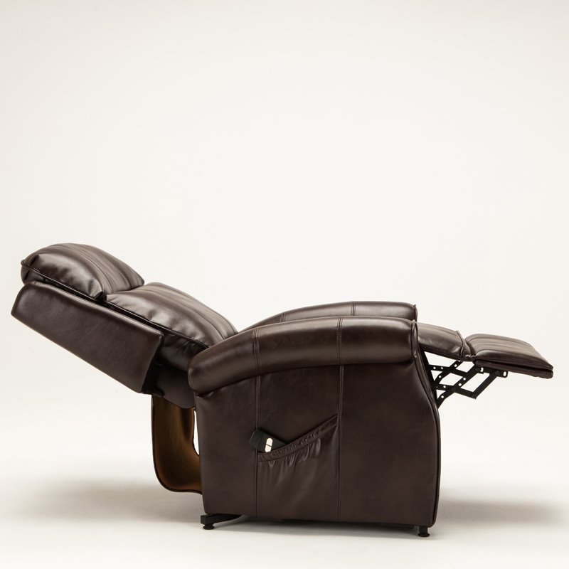 Bowery Hill Traditional Styled Faux Leather Lift Chair in Brown