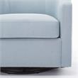Bowery Hill Modern Fabric Modern Swivel and Rocker Barrel Chair in Blue